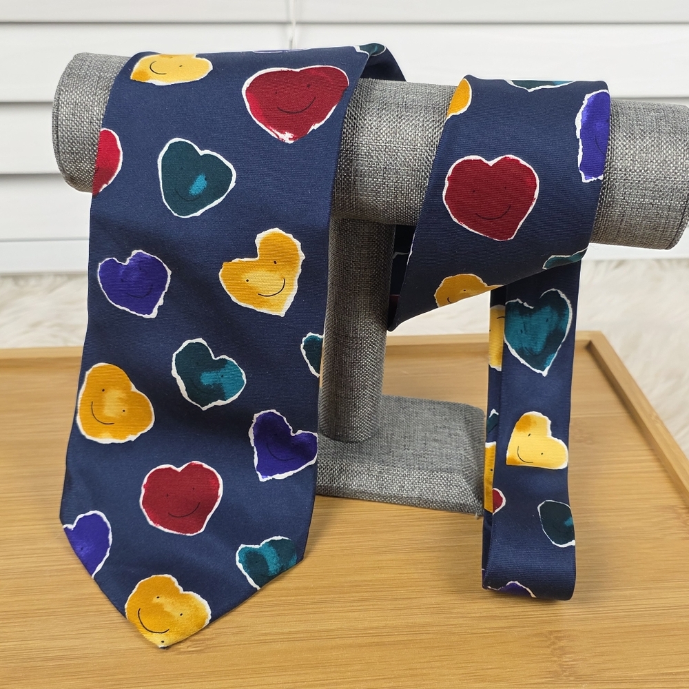 Colorful Happy Hearts Patterned Tie By Save The Children